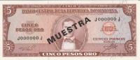 Gallery image for Dominican Republic p100s3: 5 Pesos Oro